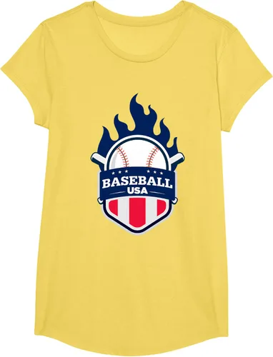Vista 53 de Baseball USA Support the Team Shirt - Camiseta con la bandera de Estados Unidos, Blanco, S