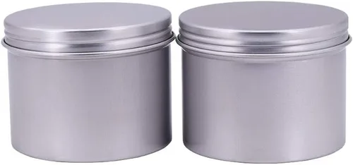 Vista 8 de Paquete de 15 latas de aluminio redondas de plata vacías de 5 onzas de 5.1 fl oz, tapa de tornillo, aroma a cera para el cabello, contenedor