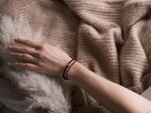 Vista 5 de BERGERLIN - Pulsera de piedra real natural con perla de plata de ley 925, piedras facetadas de 532de pulgada, pulseras genuinas con calidad