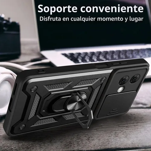 Vista 5 de CCSmall Funda para Motorola G84 5G con cubierta deslizante para cámara SJ Negro