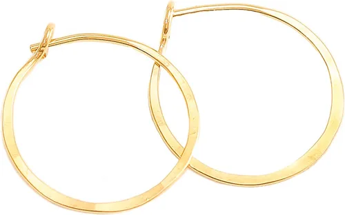 Vista 83 de Aretes de aro finos martillados, elegantes plata esterlina geométrica sólida, relleno de oro y relleno de oro rosa; para mujer por Lotus Stone