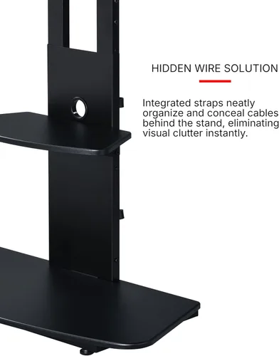 Vista 4 de Proman Porducts ST17176 Marco - Soporte para TV de hasta 86 pulgadas, altura ajustable y estantería, color negro
