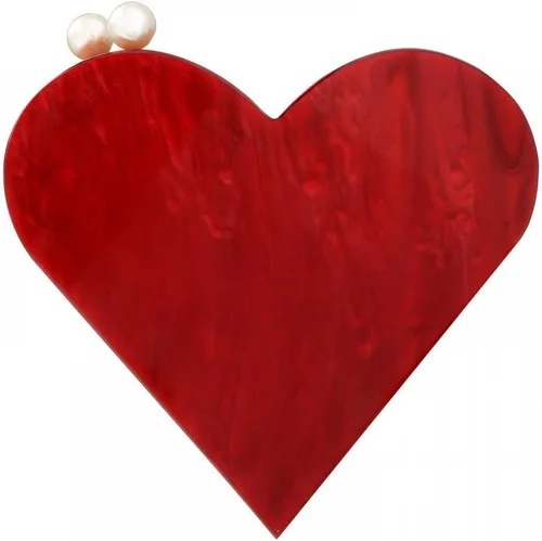 Vista 2 de Bolso de mano de acrílico en forma de corazón para mujer, bolso de hombro elegante para fiesta, boda