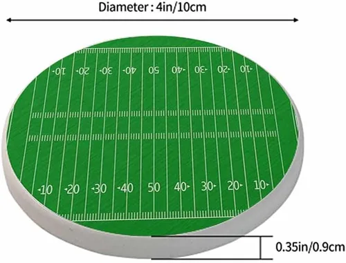 Vista 2 de Posavasos de campo de fútbol americano para bebidas, posavasos para mesa de cerámica, con base de corcho para decoración del hogar, 2