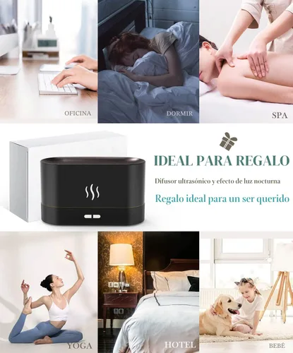 Vista 7 de Difusor de Aire en Forma de Llama Humidificador, Difusor de Aroma Mejorado para Aceites Esenciales, Aromaterapia Ultrasónica, Humedad de Niebla