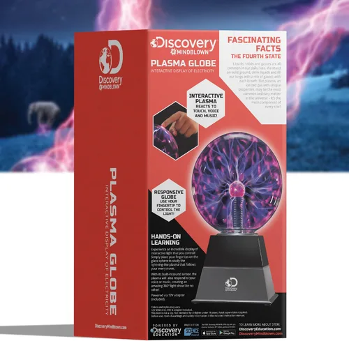 Vista 3 de Discovery™ Lámpara de globo de plasma, luz sensible al tacto y al sonido, bola de plasma eléctrica interactiva para aprendizaje STEM práctico