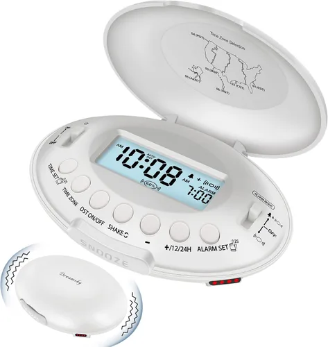 Vista 10 de DreamSky Reloj despertador vibratorio para personas que duermen mucho y Negro