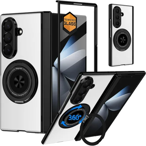 Vista 20 de Hekodonk Funda para Galaxy Z Flip 8 con soporte giratorio de 360º, compatible con MagSafe, protector de pantalla frontal, soporte de anillo Todo