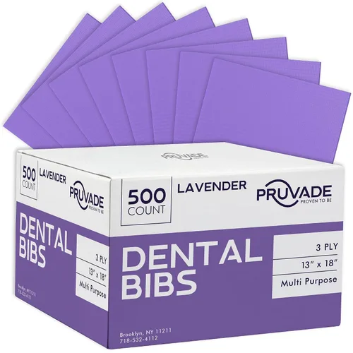 Vista 10 de Baberos dentales – Paquete de 500 baberos desechables para adultos de 3 capas para dentista, comer, tatuar – Hojas médicas impermeables de 13 x 18