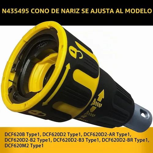 Vista 3 de N435495 Conjunto de cono de nariz para Dewalt Brushless Drywall Screwgun Nose Piece DCF620 DCF621 DCF620B DCF620D2 DCF620M2