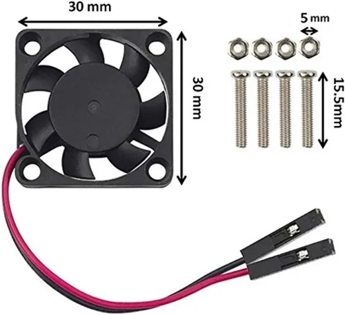 Vista 2 de Easycargo Raspberry Pi 4 Kit de ventilador de disipador de calor para refrigeración Raspberry Pi 5 4 3, 3, disipador de calor para ventilador