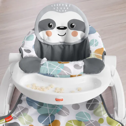 Vista 3 de Fisher-Price - Silla portátil para bebé Sit-Me-Up con bandeja para bocadillos, juguetes de actividad sensorial para recién nacidos y almohadilla