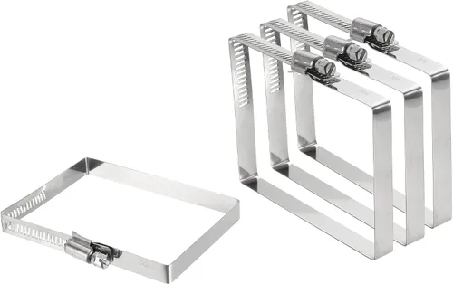 Vista 7 de uxcell 2 abrazaderas de manguera rectangulares de acero inoxidable 304, ajustables de 2 x 2 pulgadas, abrazaderas de tubo de conducto de engranaje