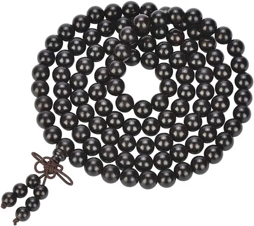 Vista 13 de Mala Beads Pulsera 108 0.315 in Meditación Sándalo Elástico..