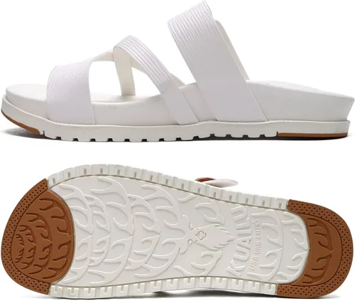 Vista 7 de KuaiLu - Sandalias ortopédicas para mujer con cómodo soporte de arco y amortiguación de tapete de yoga, sandalias planas de moda de verano de playa