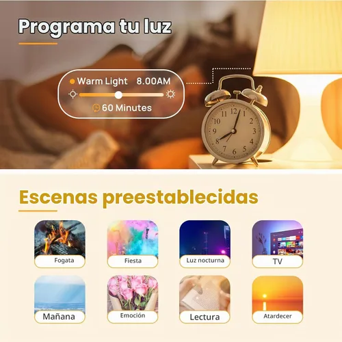 Vista 8 de Linkind - Bombillas inteligentes BR30, bombillas de inundación WiFi compatibles con Alexa y Google Home, bombilla de luz RGBTW que cambia