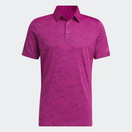 Vista 5 de adidas Polo de golf jacquard texturizado para hombre, Blanco