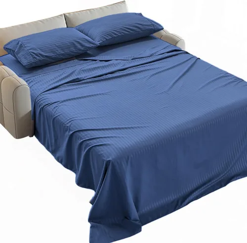 Vista 47 de Kingnex Sábanas a rayas para sofá cama de 36 x 72 pulgadas, tamaño individual para sofá cama, microfibra suave de doble cepillado 1800, 3 piezas