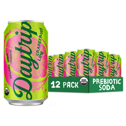 Vista 7 de Daytrip Soda prebiótica espumosa orgánica, soda baja en azúcar y alternativa de soda saludable baja en calorías, bebida prebiótica para la salud