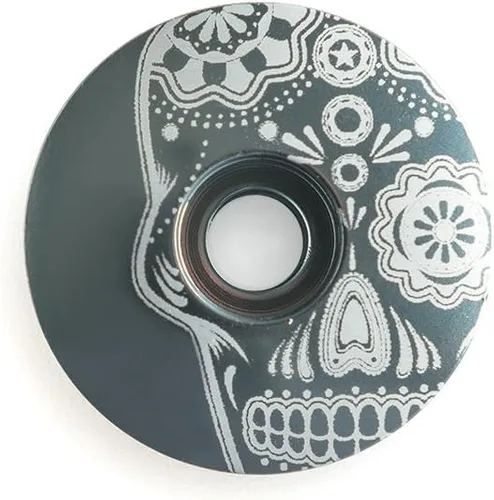 Vista 4 de Sugar Skull (a través del ojo) 1 1/8" tapa para auriculares de bicicleta