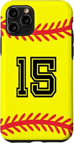 Vista 13 de Funda para iPhone 12 mini jersey de softbol número 15