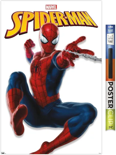 Vista 17 de Trends International Marvel Comics - Póster de pared de la serie Spider-Man, 22.4 pulgadas de largo x 14.7 pulgadas, versión enmarcada de madera
