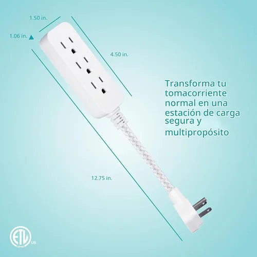 Vista 5 de Philips Mini cable de extensión con conexión a tierra de 3 salidas