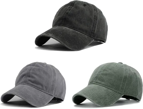 Vista 26 de HH HOFNEN Gorra de béisbol de algodón de sarga lavada y desgastada, vintage, ajustable, para hombre y mujer