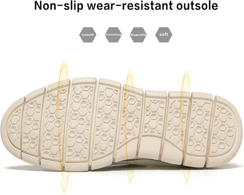 Vista 4 de Zapatos de vestir casuales para hombre, zapatos Oxford, para negocios, caminar, trabajo, a la moda, de malla, suela suave y ligera
