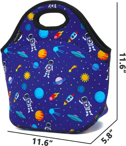 Vista 3 de FlowFly Lonchera de neopreno para niños, bolsa suave con aislamiento, mini hielera térmica para niños, niñas, hombres, mujeres, escuela, trabajo