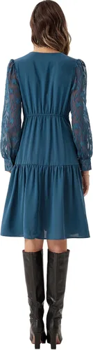 Vista 2 de GRACE KARIN Vestido de fiesta formal de otoño con cuello en V y manga larga para mujer