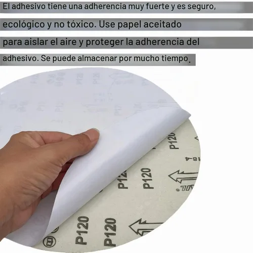 Vista 5 de 18 discos de lija PSA de 12 pulgadas, 3 de cada uno de 80, 100, 120, 180, 240, 400, discos de papel de lija de 12 pulgadas con autoadhesivo PSA