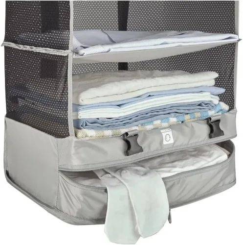 Vista 2 de Organizadores de equipaje colgantes para maleta, cubos de embalaje plegables con estantes hechos para viajar fácilmente, gran sistema