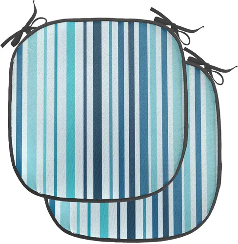 Vista 51 de Ambesonne Flamingo - Cojín de asiento para silla, diseño de fantasía exótica con elementos de vida silvestre hawaiana en colores pastel, acolchado