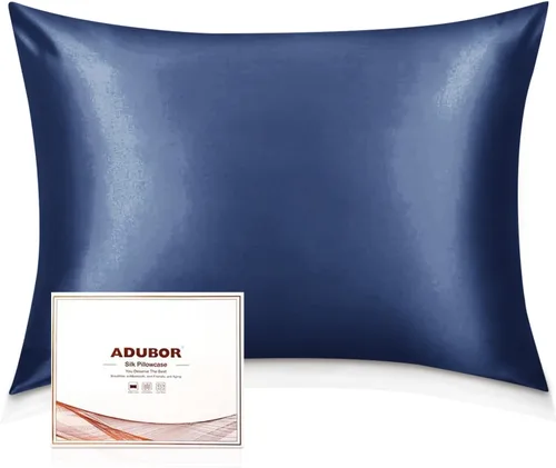 Vista 37 de Adubor Funda de almohada 100% de seda, fundas de almohada de seda de morera, 22 fibras de grado Momme 6A, funda de almohada de seda para la salud