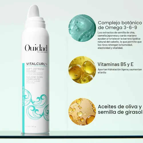 Vista 3 de OUIDAD Vitalcurl+ Soft Defining Mousse, 5.7 oz.