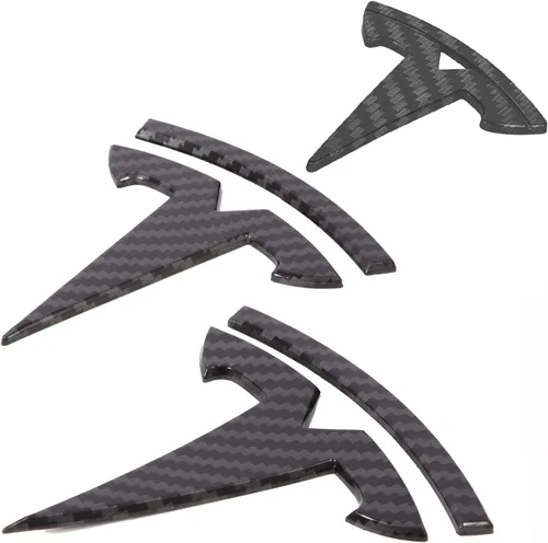 Vista 8 de Accesorios de emblema para Tesla Model 3 Logo Sticker 2023 2022-2017 Model 3 Calcomanías (negro)