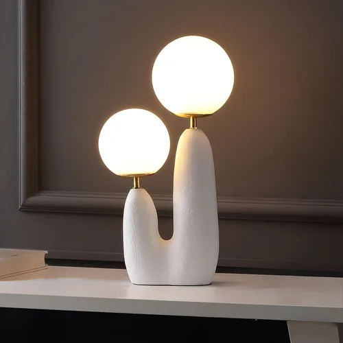 Vista 2 de JONATHAN Y JYL4065B Oda - Lámpara de mesa LED de cactus danés de 17.75 pulgadas con 2 luces de resina bohemia, hierro y vidrio esmerilado