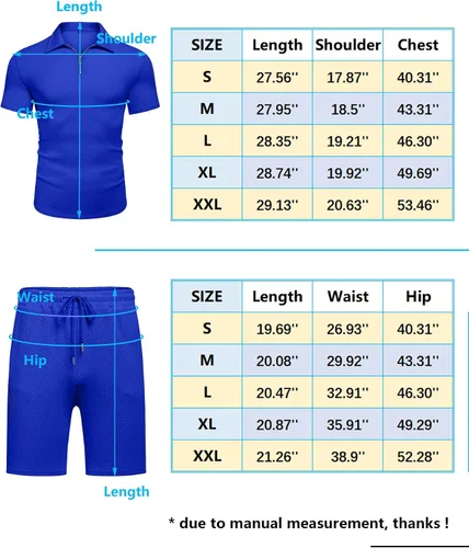 Vista 6 de URRU Conjunto de camisa polo y pantalones cortos para hombre trajes de verano a la moda casual manga corta traje polo para hombre 2 piezas