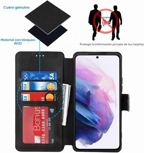 Vista 3 de QLTYPRI Funda tipo cartera para Samsung Galaxy A14 4G/5G, color negro