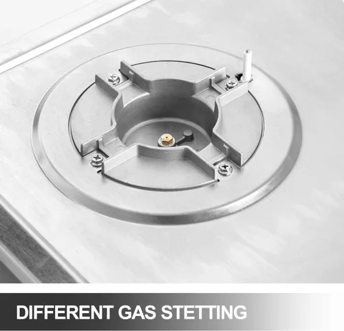 Vista 12 de Cocina de gas integrada de 24"x20" de 4 quemadores de acero inoxidable con kit de conversión NG/LPG, protección de termopar y fácil de limpiar