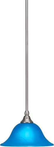 Vista 248 de Toltec Lighting Tallo Colgado Mini colgante, acabado de cobre negro, 3.5" cuadrado humo burbuja vidrio