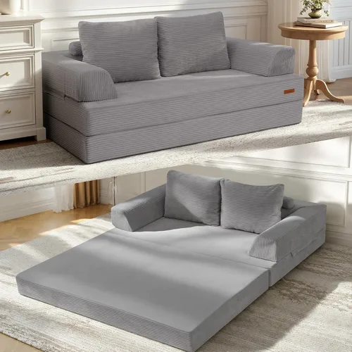 Vista 9 de COMAX - Sofá biplaza sin hueso, sofá cama convertible de 59 pulgadas, futón Negro - 59