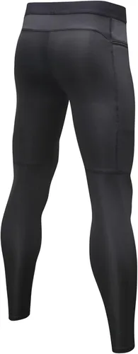 Vista 9 de Pantalones de compresión para hombre, mallas con bolsillos, para deportes de secado fresco, mallas atléticas para baloncesto y correr