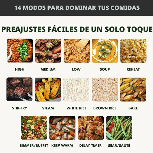 Vista 5 de GreenPan Elite 14 en 1 olla de cocción lenta eléctrica antiadherente de 6 cuartos de galón, olla de cocción múltiple de cerámica sin PFAS