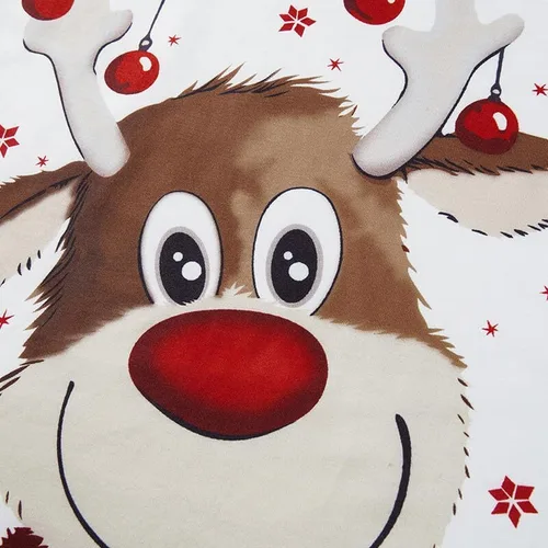 Vista 4 de Awoscut Pijamas de Navidad para la familia, conjuntos de pijamas de Navidad a juego para parejas, adultos y niños, pijamas de Navidad