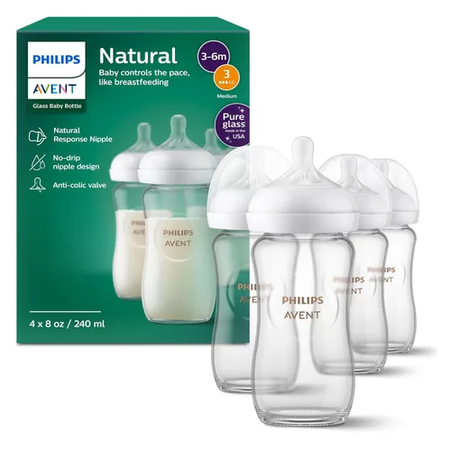 Vista 14 de Philips Avent Biberones de vidrio natural, flujo lento, 4 onzas, sin BPA