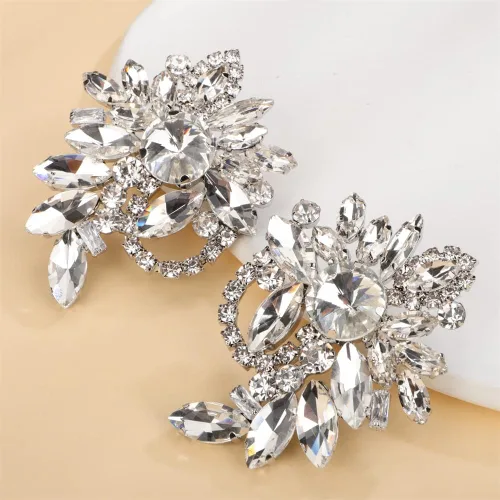 Vista 6 de Sither Aretes de diamantes de imitación para mujer, aretes de cristal colgantes grandes, joyería para fiesta de graduación, Halloween, regalo