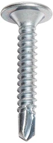 Vista 2 de Small Parts Tornillo autoperforante de acero 1020KWTF, acabado chapado en zinc, cabeza avellanada, accionamiento de estrella, punta de broca #3