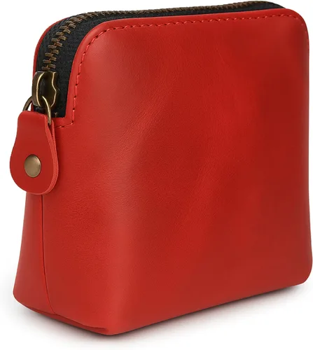 Vista 10 de Bolsas de Cosméticos de Cuero Azul Para Mujeres Juego de Viaje – Monedero con Cremallera Hecho a Mano Juego de Bolsas de Maquillaje Azul Pequeñas
